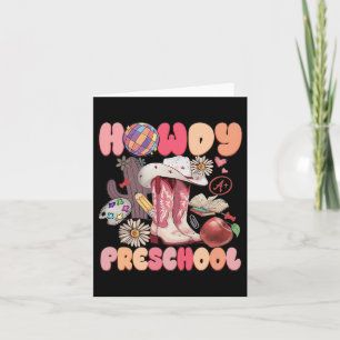 Cute Howdy Preschool Cowboy Cowgirl Boots Back To Card