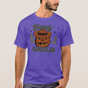 Cute Howdy Pumpkin Halloween Cowboy Cowgirl Wester T-Shirt