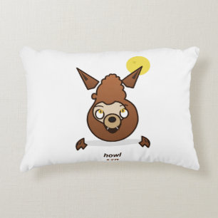 Cute Howl Szn Cartoon Werewolf Halloween Design Accent Pillow