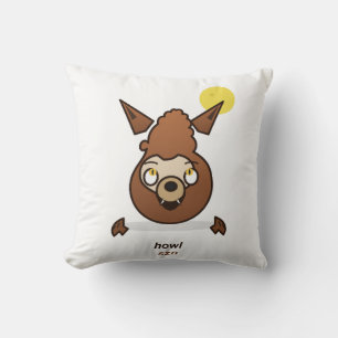 Cute Howl Szn Cartoon Werewolf Halloween Design Throw Pillow