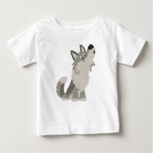 Cute Howling Cartoon Wolf Baby T-Shirt
