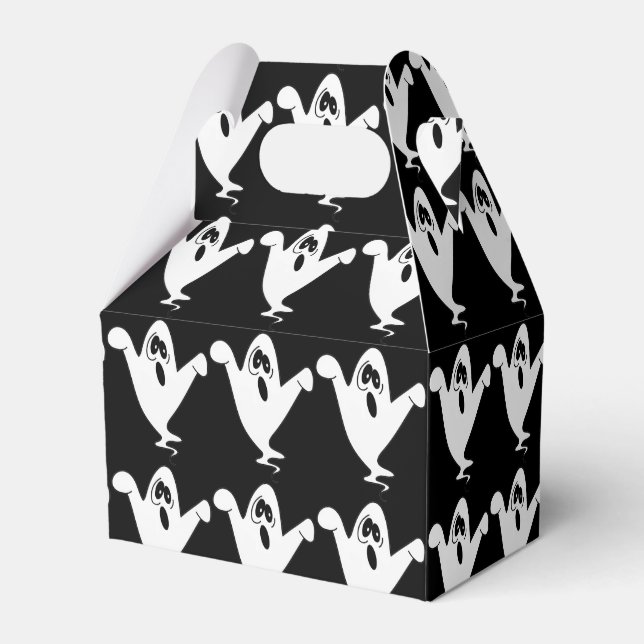 Cute Howling Ghost Halloween Favor Box (Back Side)