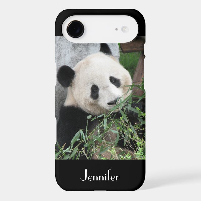 Cute Huggable Giant Panda Black, Personalize Name (Back)