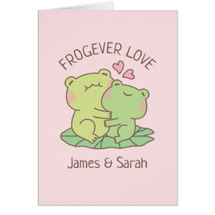 Cute Hugging Frogs Frogever Love Pun