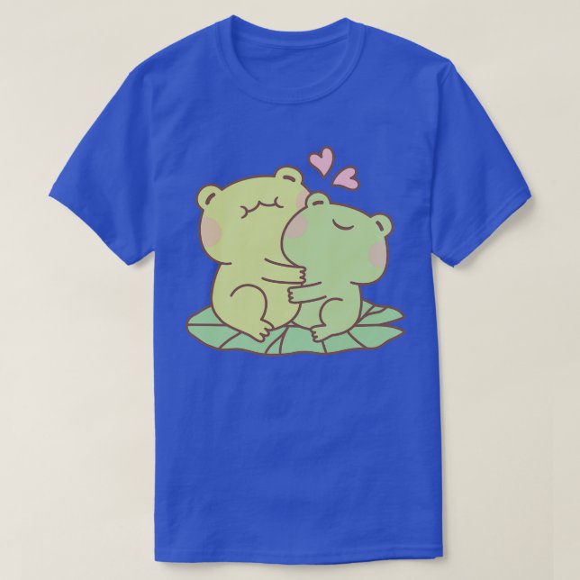 Cute Hugging Frogs In Love T-Shirt (Design Front)