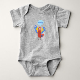 Cute Hugs Colourful Parrot Baby Bodysuit