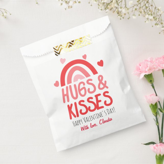 Cute Hugs & Kisses Happy Valentine's Day Favour Bag (Sealed)