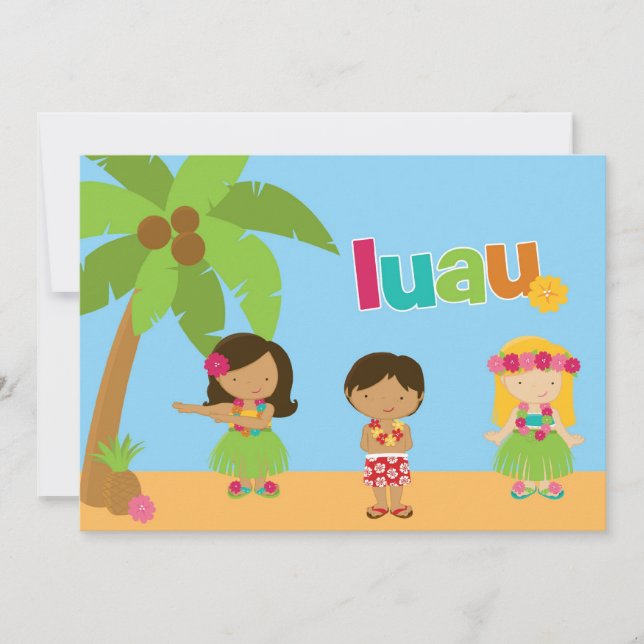 CUTE Hula Birthday Party Invitation (Front)