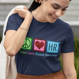 Cute Human Resources Department Peace Love HR Tri-Blend Shirt