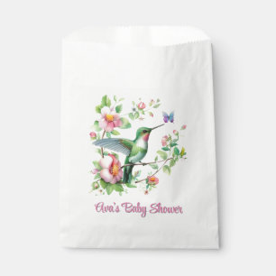 Cute Hummingbird and Butterfly Girl Baby Shower Favour Bag