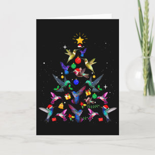 Cute Hummingbird Christmas Tree Xmas Gifts Card
