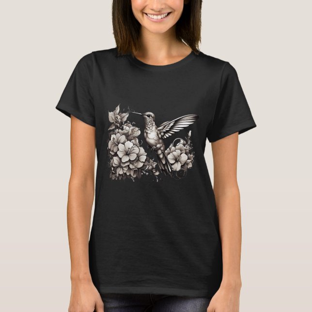Cute Hummingbird design T-Shirt  (Front)