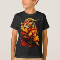 Cute Hummingbird Fall Leaves Forest Vibes Autumn A