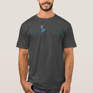 Cute Hummingbird Heartbeat Design Love Bird T-Shirt