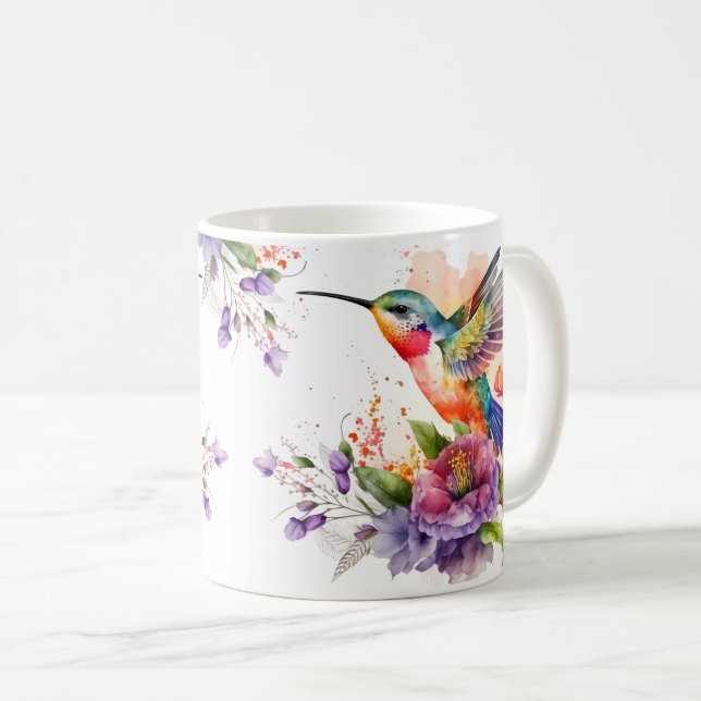 Cute Hummingbird Wrap Coffee Mug (Front Right)