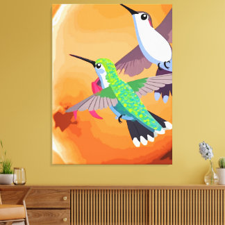 Cute Hummingbirds Canvas Print