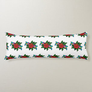 Cute Hummingbirds on Hibiscus Flower Cartoon - W Body Pillow