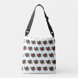 Cute Hummingbirds on Hibiscus Flower Cartoon - W Crossbody Bag