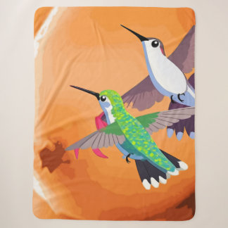 Cute Hummingbirds Sherpa Blanket