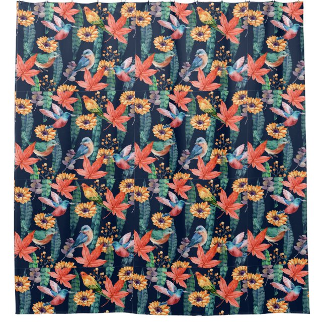 Cute Hummingbirds  Shower Curtain (Front)