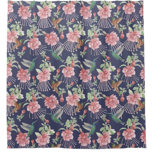 Cute Hummingbirds  Shower Curtain (Front)