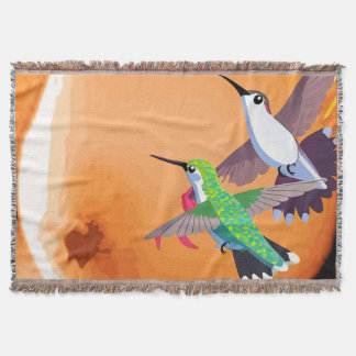 Cute Hummingbirds Throw Blanket