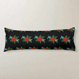 Cute Hummingsbirds on Hibiscus Flower Cartoon Body Pillow