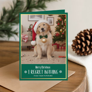 Cute Humorous Dog Picture Merry Christmas Folded  Holiday Card