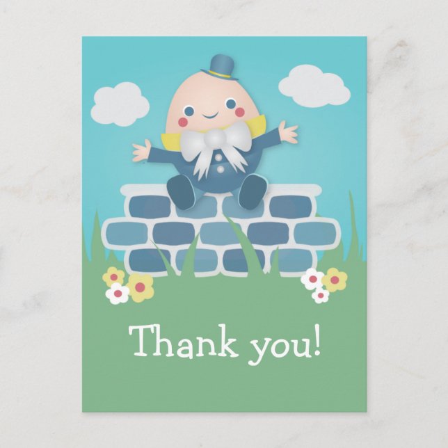 Cute Humpty Dumpty Baby Shower Thank You Postcard (Front)