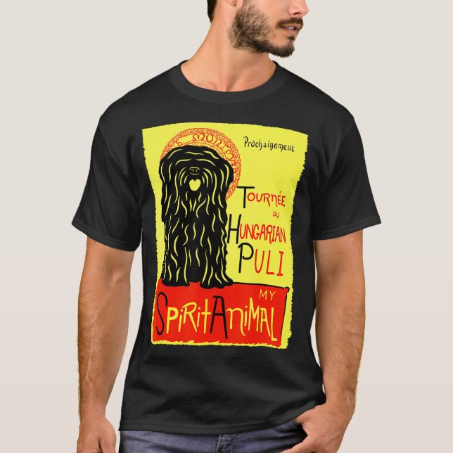 Cute Hungarian Puli Dog Art Puli Gift T-Shirt (Front)