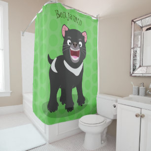 Cute hungry Tasmanian devil cartoon illustration