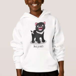 Cute hungry Tasmanian devil cartoon illustration