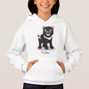 Cute hungry Tasmanian devil cartoon illustration 