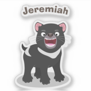 Cute hungry Tasmanian devil cartoon illustration