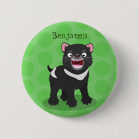 Cute hungry Tasmanian devil cartoon illustration