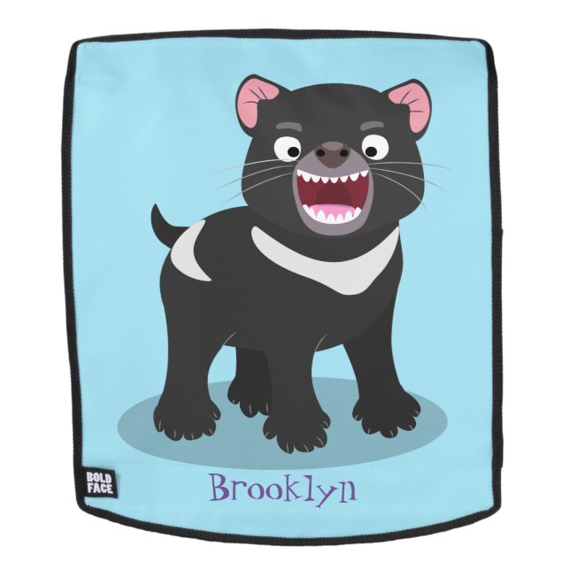 Cute hungry Tasmanian devil cartoon illustration Backpack (Removable Face)