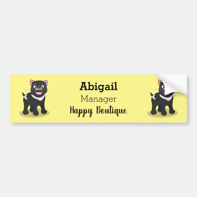 Cute hungry Tasmanian devil cartoon illustration  Bumper Sticker (Front)