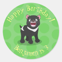 Cute hungry Tasmanian devil cartoon illustration