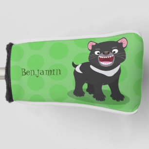Cute hungry Tasmanian devil cartoon illustration Golf Head Cover