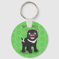 Cute hungry Tasmanian devil cartoon illustration