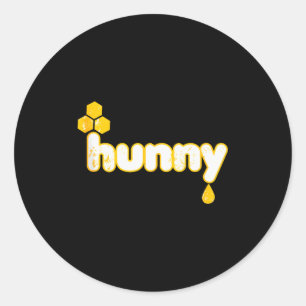 Cute Hunny Halloween Funny Dripping Honey And A Be Classic Round Sticker