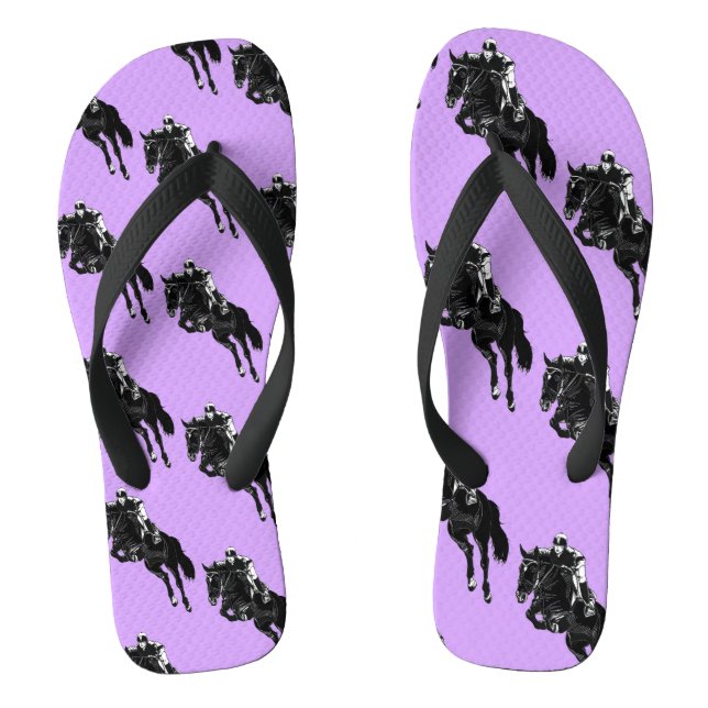 Cute Hunter Jumper Horse Flip Flops (Footbed)