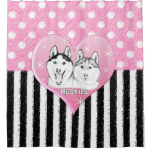 Cute Huskies pink pattern