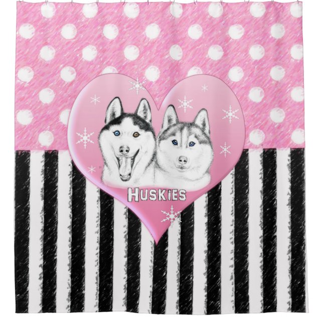 Cute Huskies pink pattern (Front)