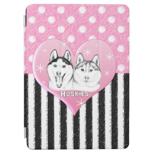 Cute Huskies pink pattern iPad Air Cover