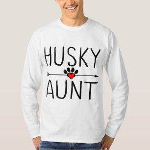 Cute Husky Aunt Gift Funny Dog Lover Auntie Aunty T-Shirt