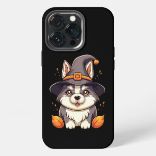 Cute Husky Dog in a Witch'S Hat Halloween iPhone 13 Pro Case