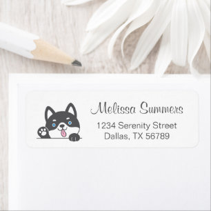 Cute Husky Dog Return Address
