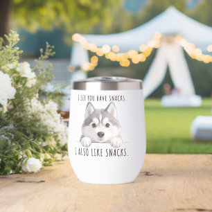 Cute Husky Dog Snacks Quote Funny Minimalist