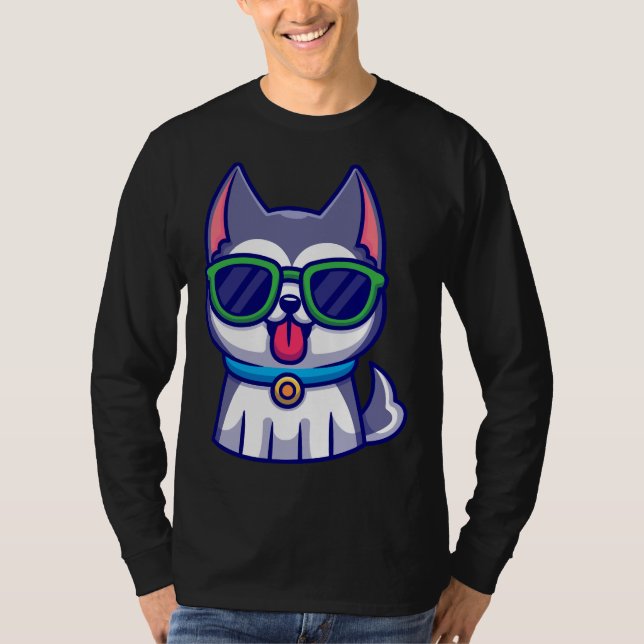 Cute Husky Dog                       T-Shirt (Front)